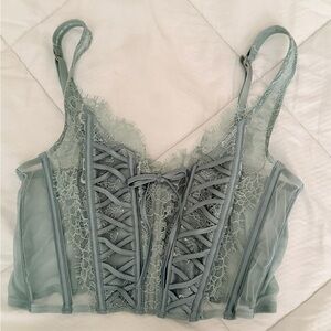 Victoria's Secret Lace Corset bra in Sage Green